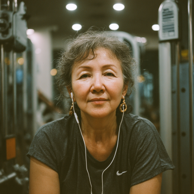 Активные пожилые люди занимаются фитнесом